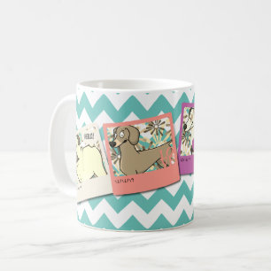 Mug collage de cadre de 4 photos avec les frontières