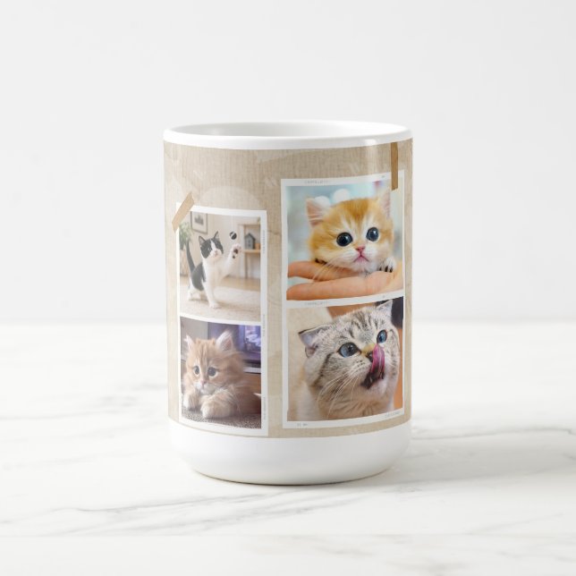 Mug Collage de chats curieux (Centre)