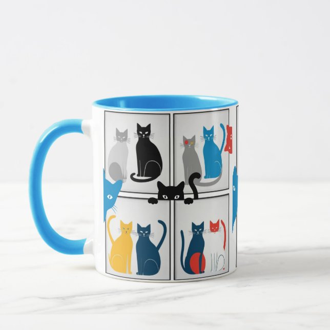 Mug Collage de chats moderne (Gauche)