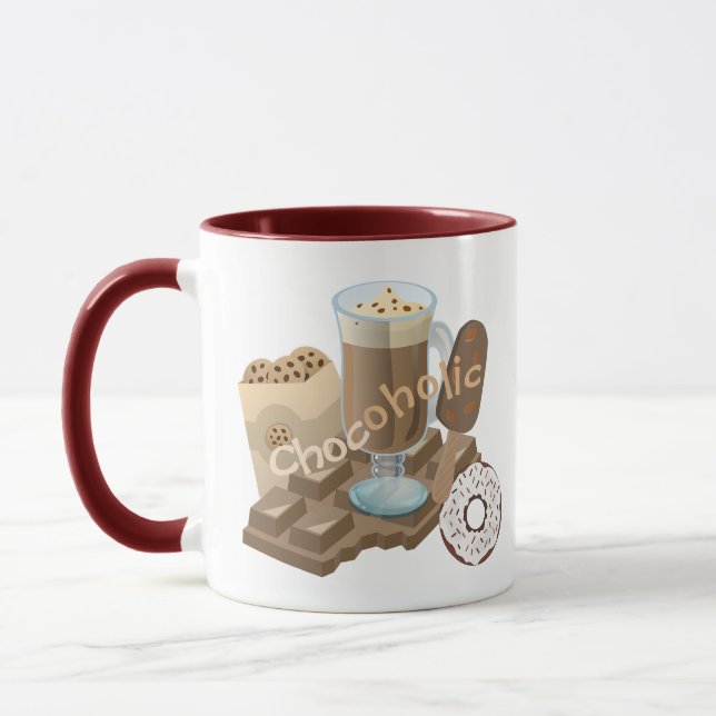Mug Collage de chocolat chocoholique (Gauche)