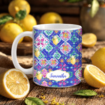 Collage de Citrus Sicilien Bleu Élégant