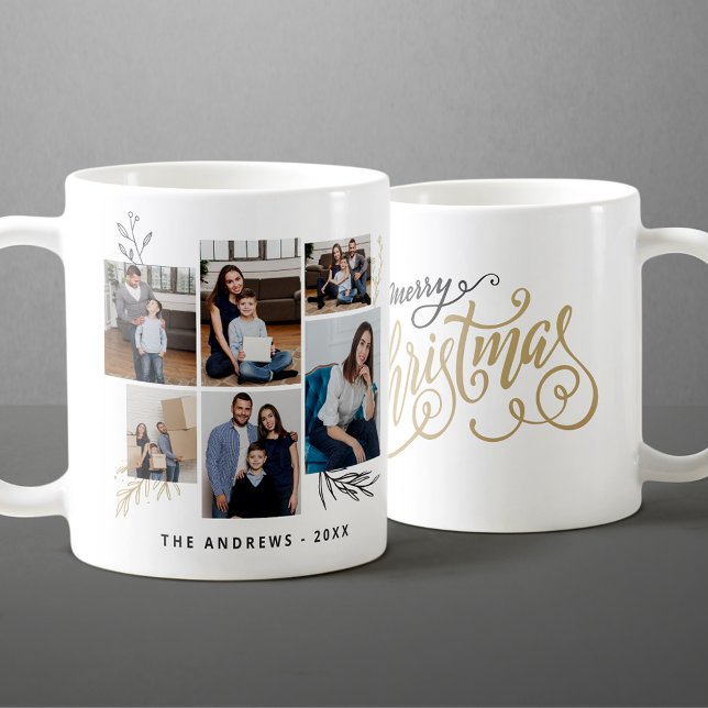 Mug Collage de famille moderne Photo Typographie de No (Créateur téléchargé)