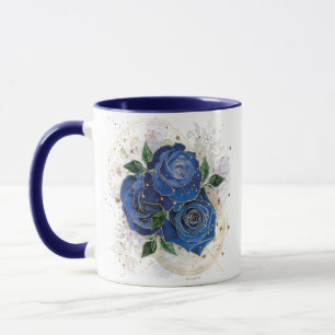 Mug Collage de fille - bleu minuit