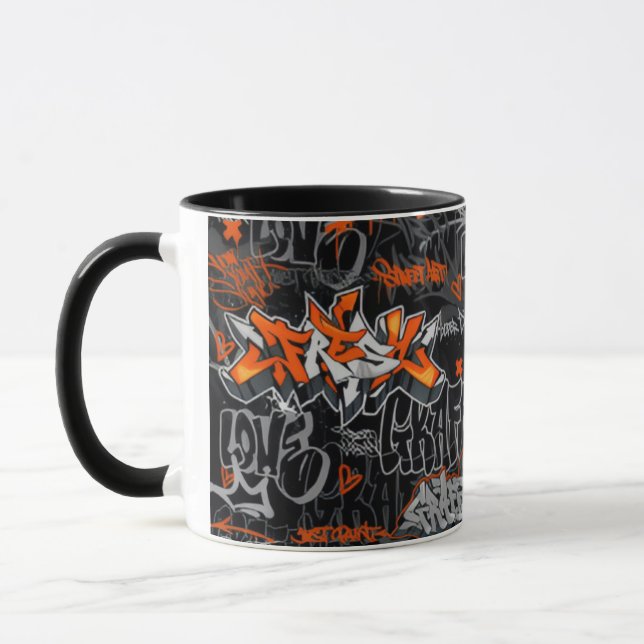 Mug Collage de graffiti d'art de rue urbain (Gauche)