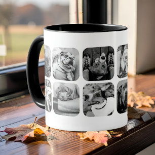Mug Collage de grille d'application de 12 photos minim
