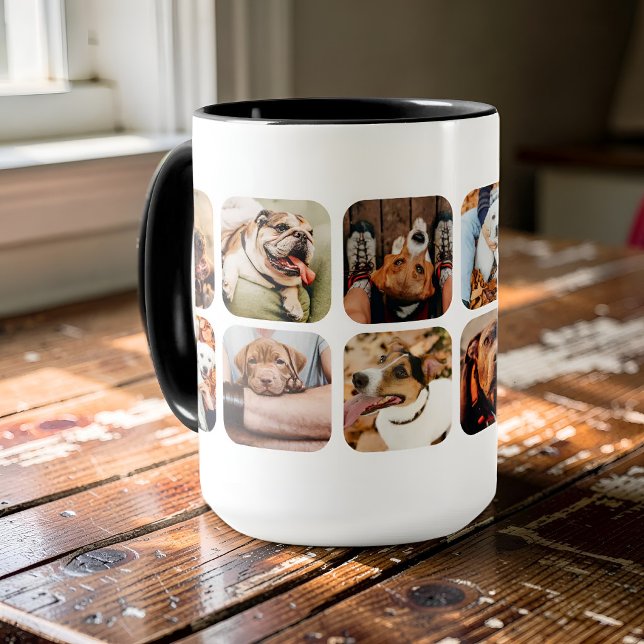 Mug Collage de grille d'application de 12 photos minim (Créateur téléchargé)