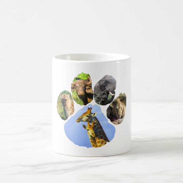 Mug Collage de la faune Bouddles de girafe (Centre)