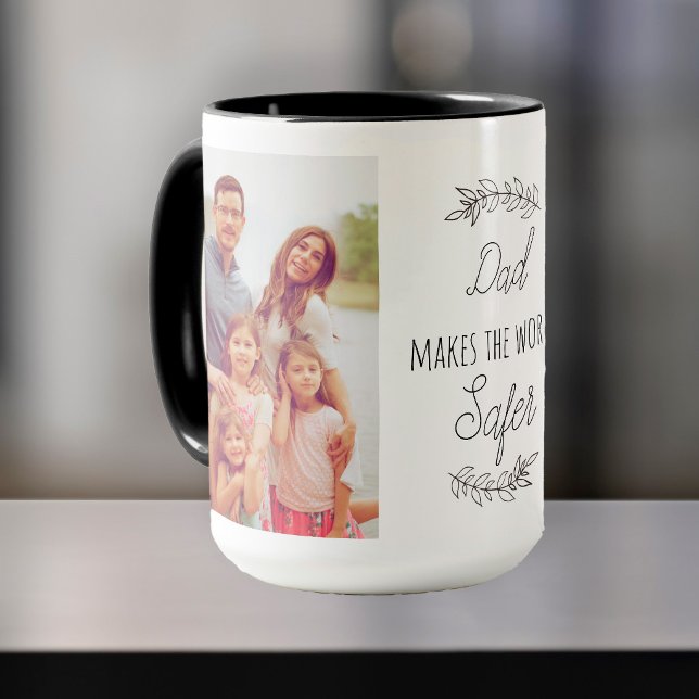 Mug Collage de la fête des pères papa rend le monde pl (You can choose the style of the mug)