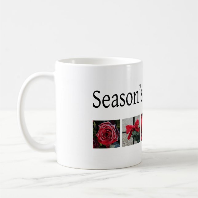 Mug Collage de Noël en rouge (Gauche)