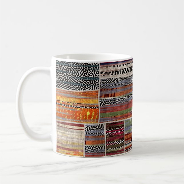 Mug Collage de patchwork : motif de courtepointe mixte (Gauche)