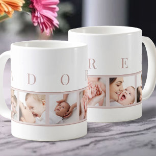 Mug Collage de photos de bébé adoré avec 6 images carr