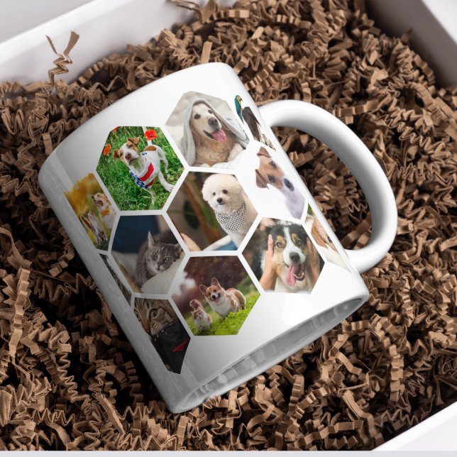 Mug Collage de photos de compagnie hexagonale personna (Créateur téléchargé)