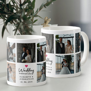 Mug Collage de photos de couple coeur Mémoires de mari