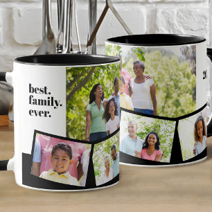 Mug Collage de photos de famille - 5 photos et texte p