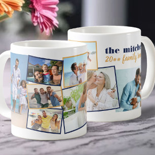 Mug Collage de photos de famille - Ajouter 7 photos et