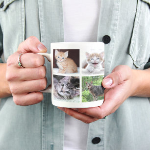 Mug Collage de photos de famille et d'animaux de compa