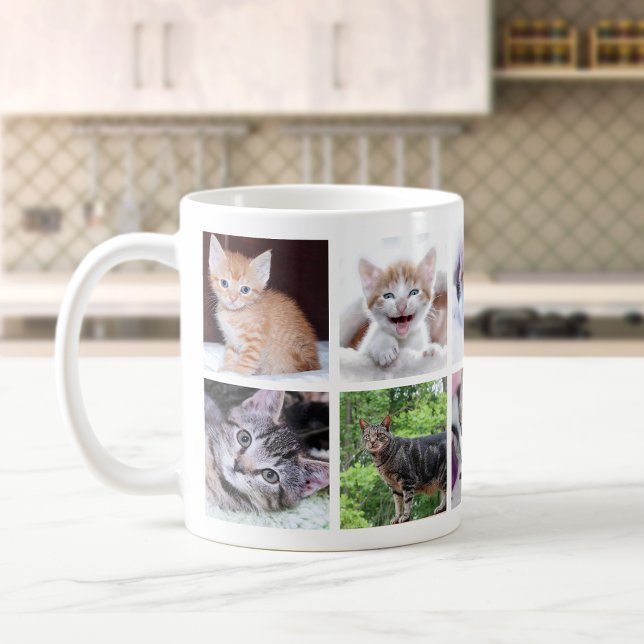 Mug Collage de photos de famille et d'animaux de compa (Créateur téléchargé)