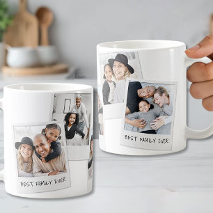 Mug Collage de photos de famille Texte personnalisé 5 
