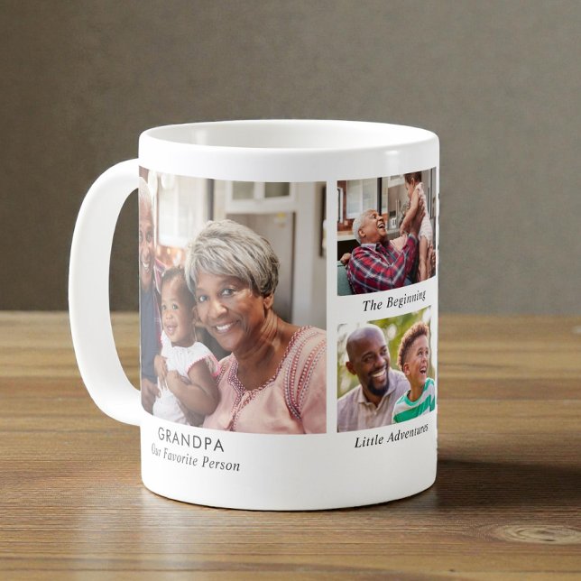 Mug Collage de photos de grand-père (Grandpa Photo Collage Coffee Mug)