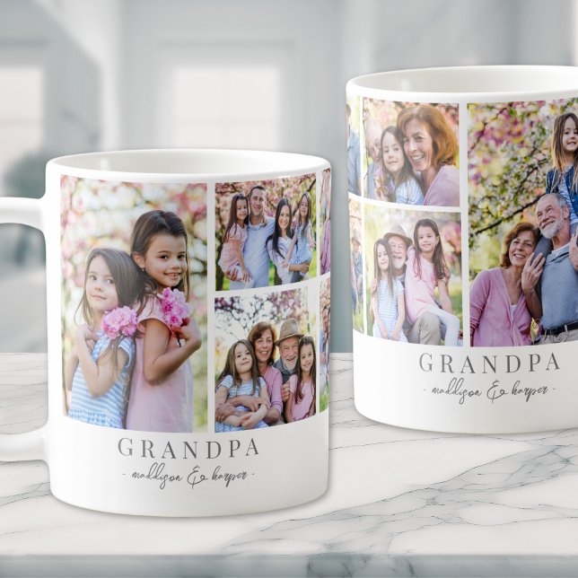 Mug Collage de photos de grand-père (Grandpa Photo Collage Coffee Mug)