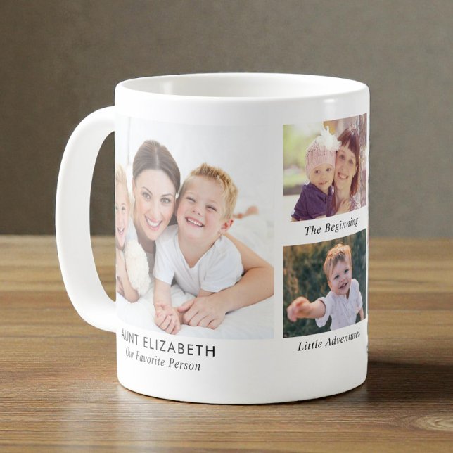 Mug Collage de photos de la tante (Aunt Photo Collage Coffee Mug)