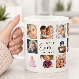 Mug Collage de photos de maman maman ivoire crème