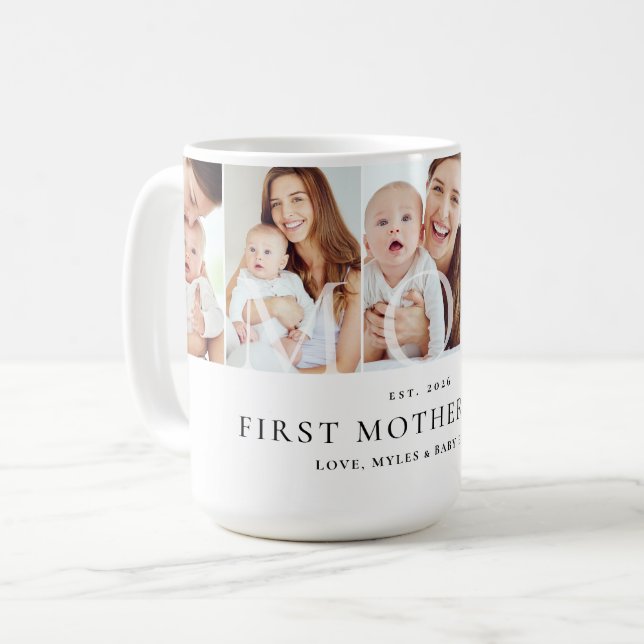 Mug Collage de photos de maman, premier cadeau souveni (Devant gauche)