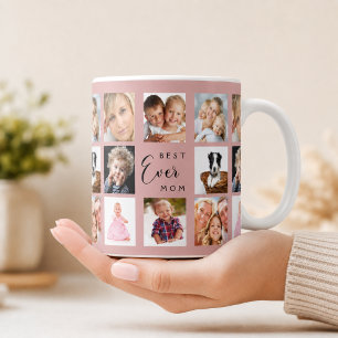 Mug Collage de photos de maman rose poussiéreux