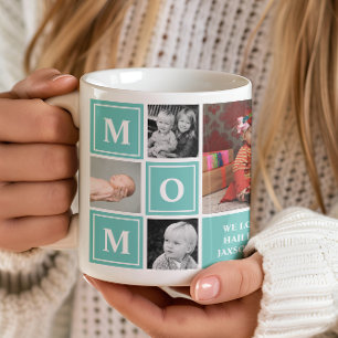 Mug Collage de photos de maman sarcelle Fête des mères