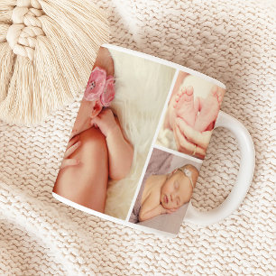 Mug Collage de photos de nouveau-né bébé fille