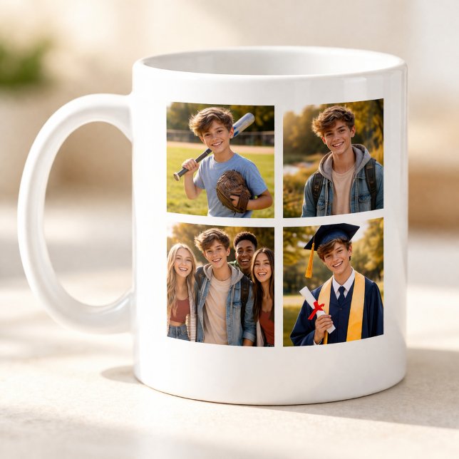 Mug Collage de photos de remise de diplômes avec texte (Créateur téléchargé)