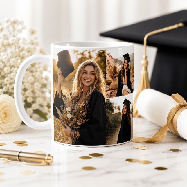 Mug Collage de photos de remise de diplômes Casquette  (Créateur téléchargé)