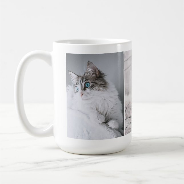 Mug Collage de photos de votre chat chien animal de co (Gauche)