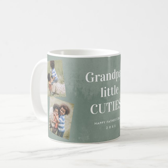 Mug Collage de photos des petits-enfants de grand-père (Devant gauche)