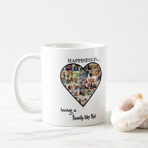 Mug Collage de photos du coeur   Le bonheur est d'avoi