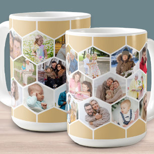 Mug Collage de photos en nid d'abeille 17 images 450g