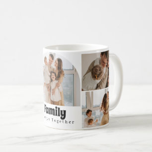 Mug Collage de photos familiales - 5 photos et texte p