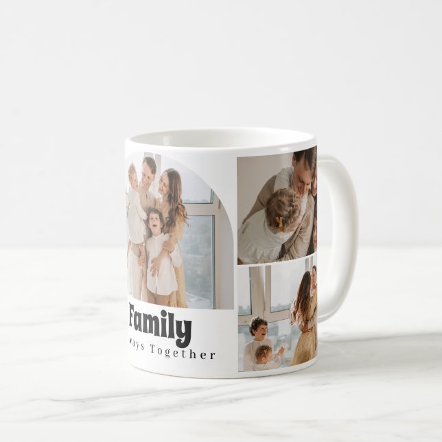 Mug Collage de photos familiales - 5 photos et texte p (Devant droit)