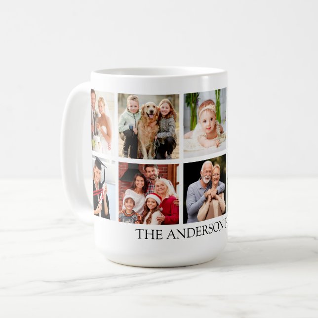 Mug Collage de photos familiales Grand (Devant gauche)