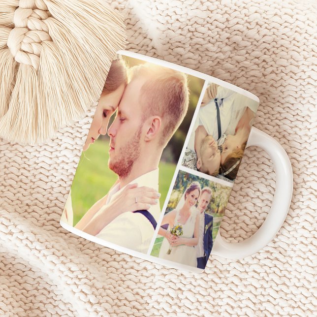 Mug Collage de photos moderne pour souvenir de mariage (Créateur téléchargé)
