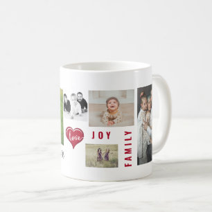 Mug Collage de photos personnalisé Amour Joie Famille