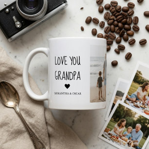 Mug Collage de photos personnalisé Papy Je t'aime