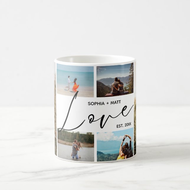 Mug Collage de photos souvenir pour couples de la Sain (Centre)