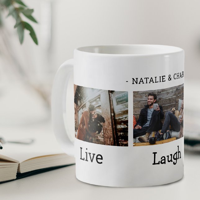 Mug Collage de photos Vivez Riez Aimez (Créateur téléchargé)