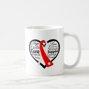 Mug Collage de ruban de coeur de syndromes