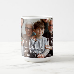 Mug Collage de script familial Chic