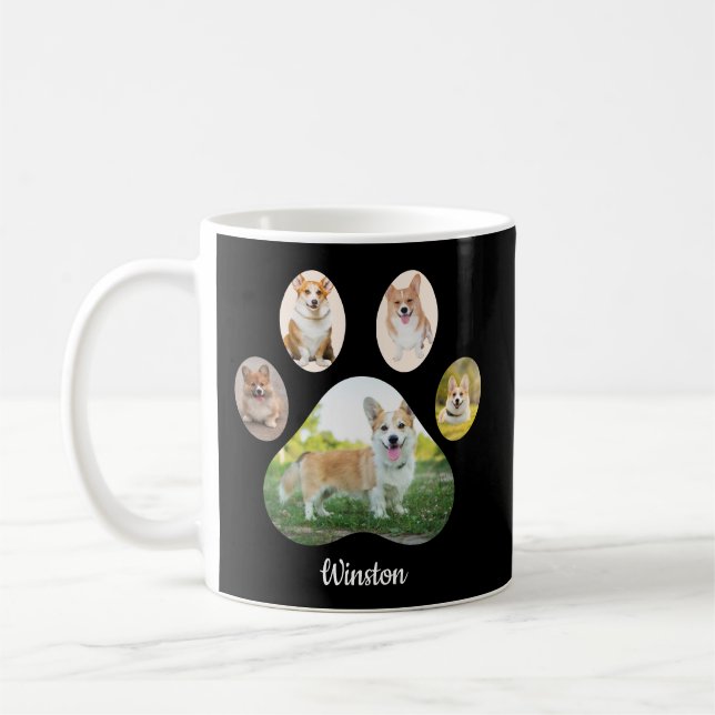 Mug Collage d'empreinte de patte de photo de animal de (Gauche)