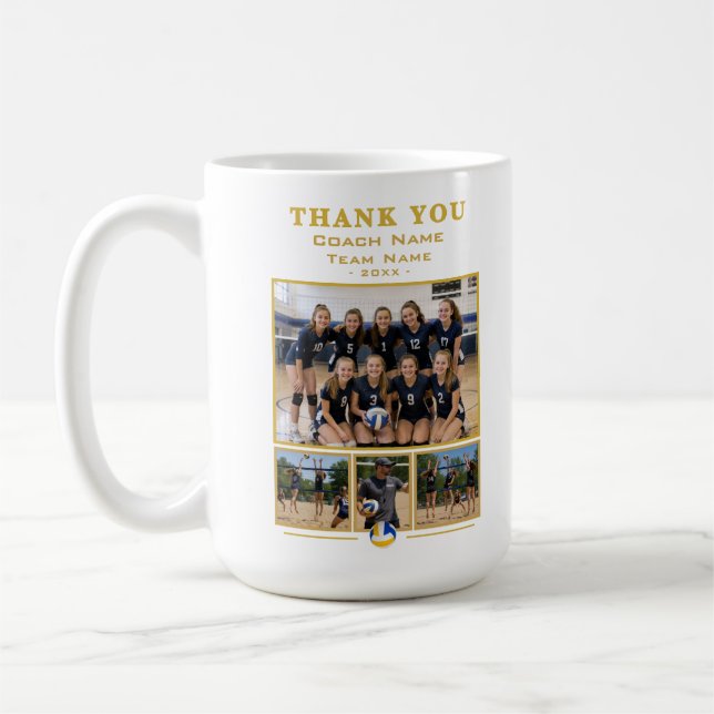 Mug Collage d'équipe de 4 photos pour l'entraîneur de  (Gauche)