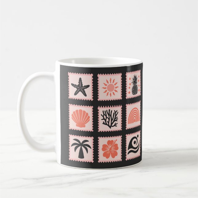 Mug Collage des timbres de nature (Gauche)