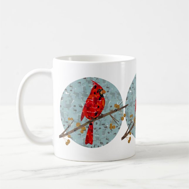 Mug Collage d'oiseau cardinal de Noël (Gauche)